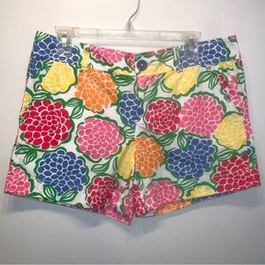 Lilly Pulitzer Multicolored Hydrangea Print Shorts Tropical Sz 8 Zip Up Pockets